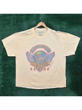 Van Halen Tour of The World 1984 Rock Band Oversized T-Shirt Size L/XL